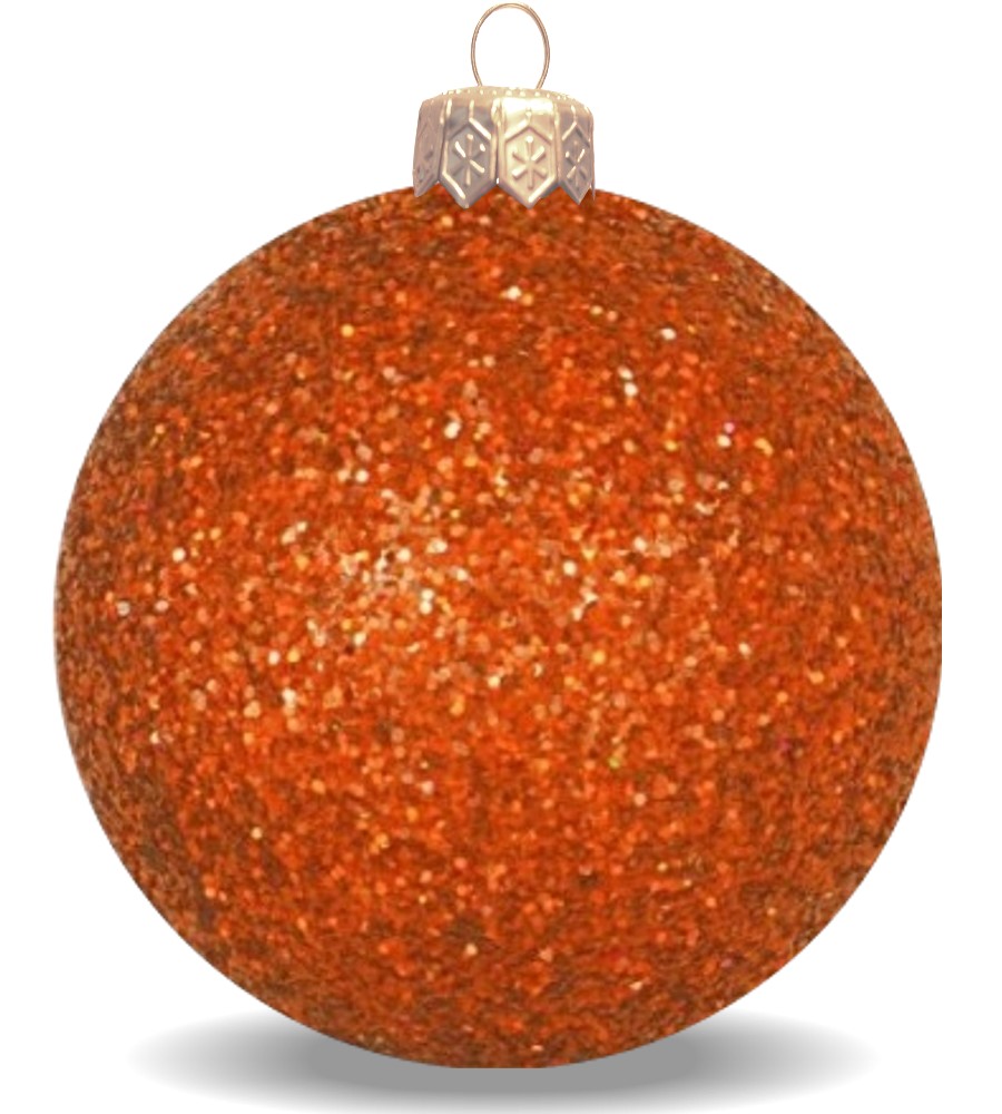Weihnachtskugel Glitter orange