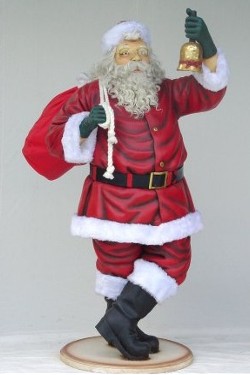 groer Weihnachtsmann mit Glocke, Hhe ca. 190cm