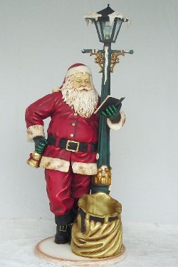 Weihnachtsmann an Laterne, Gre 200cm