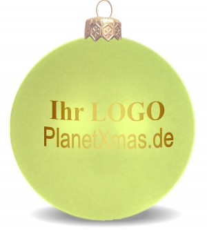 Weihnachtskugeln, ZARTGRN matt mit Logoaufdruck