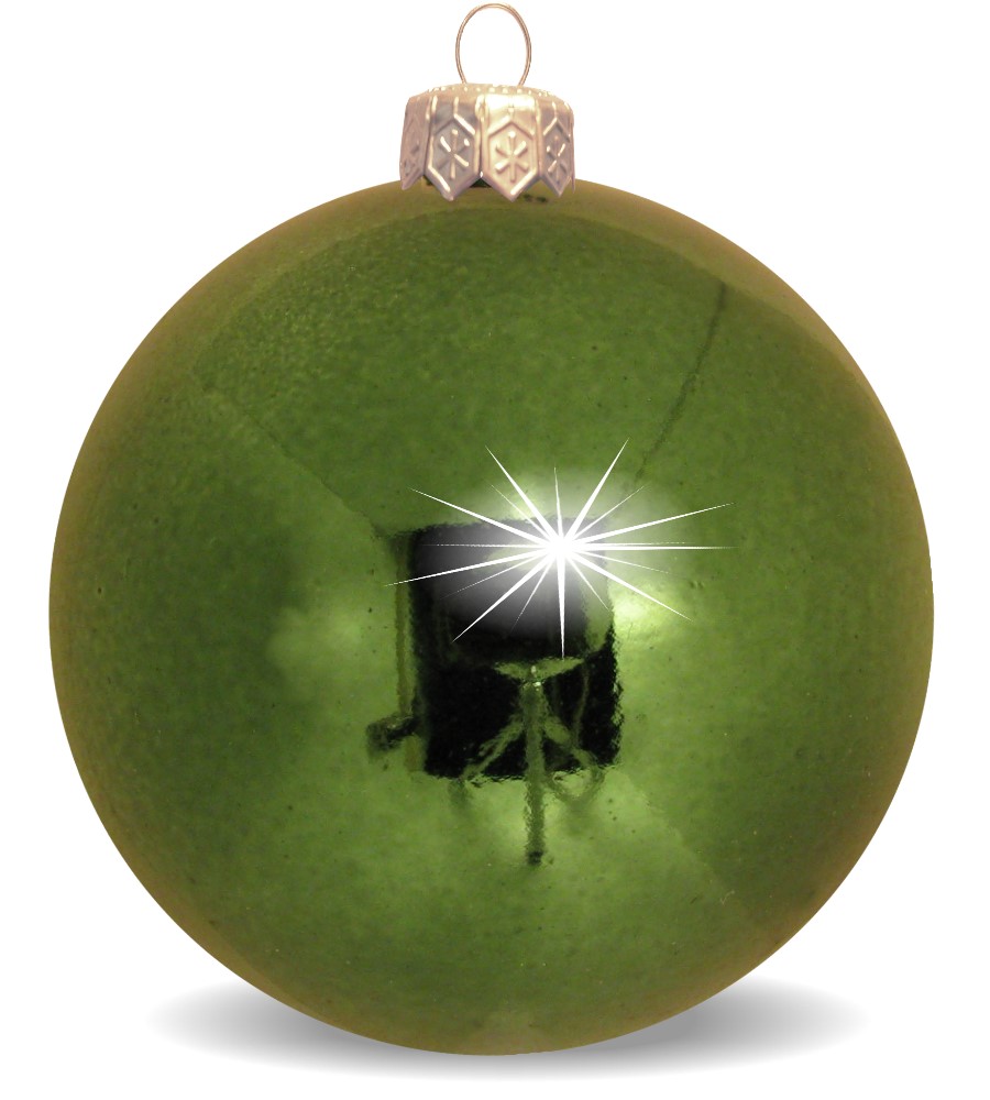 Weihnachtskugel bruchsicher olivgrün glänzend