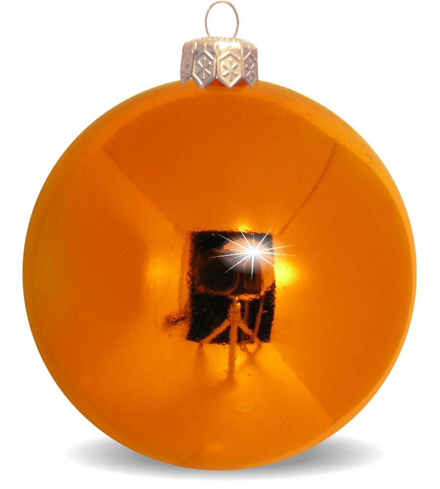 Weihnachtskugel orange glänzend