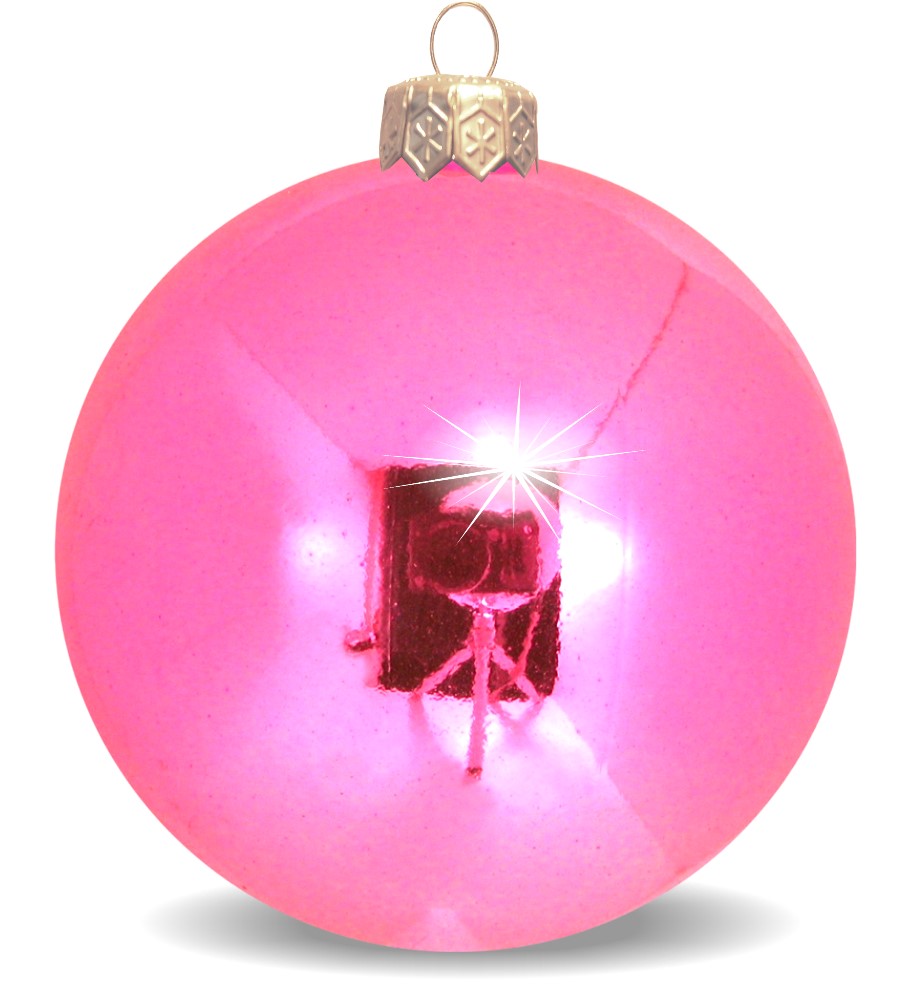 Weihnachtskugel schwer entflammbar rosa glänzendt